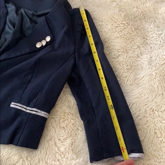 PAPAYA Women’s Dark Navy Cropped Military Inspired Blazer Size L EUC - Picture 7 of 9